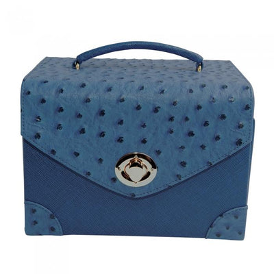 Ostrich Jewelry Carrying Case - French Blue Rowallan of Scotland