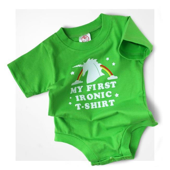 My First Ironic T Shirt Baby Basic Give Simple
