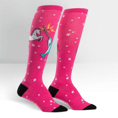 Unicorn vs Narwhal Knee Socks Sock it to me