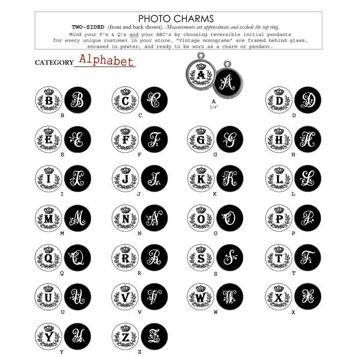 Monogram Charm Pendants Pick Up Sticks Jewelry Co. 