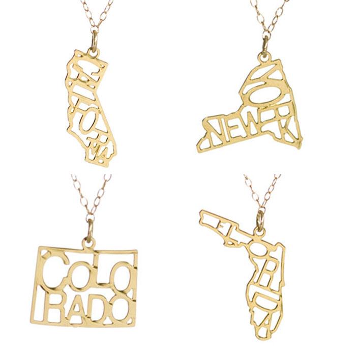 State Necklaces - Gold Kris Nations