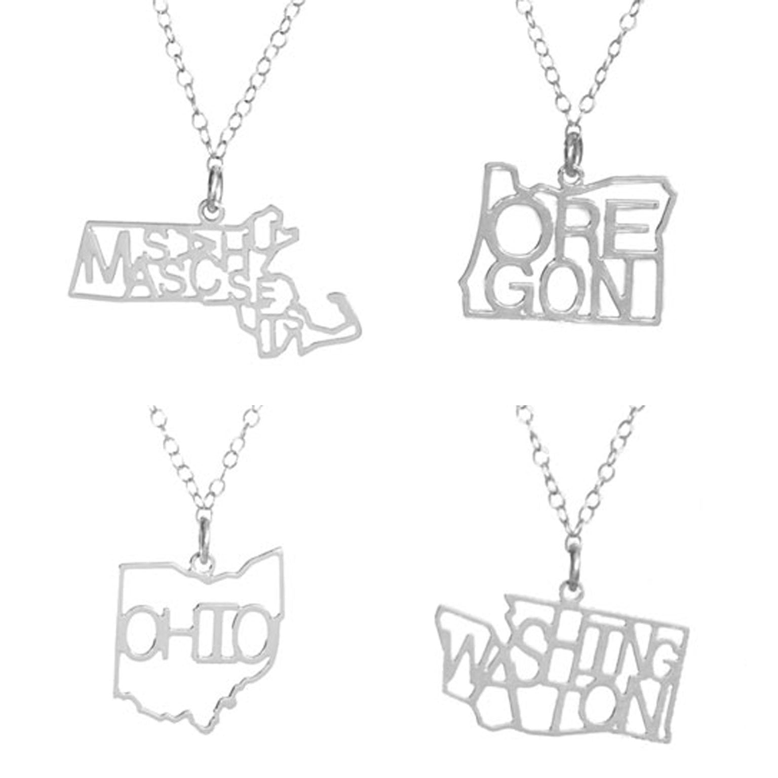 State Necklaces - Silver Kris Nations