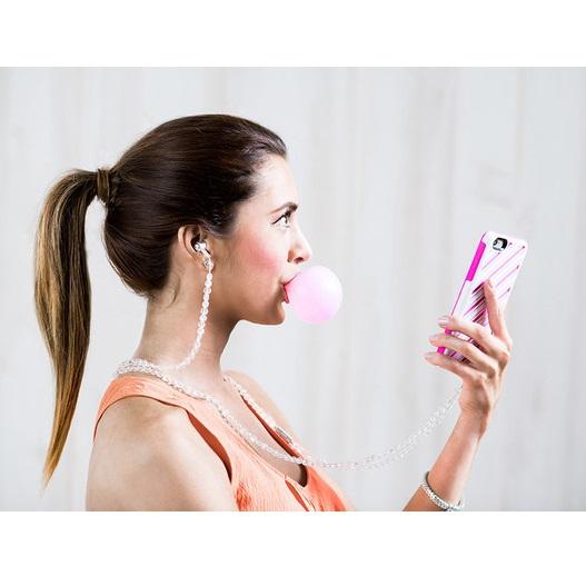 Black Crystal Rock It Earbud Necklace tech candy