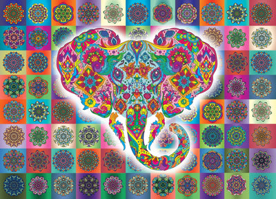 Elephant Mandala Jigsaw Puzzle -1000 pieces Give Simple