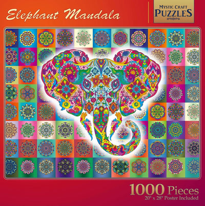 Elephant Mandala Jigsaw Puzzle -1000 pieces Give Simple