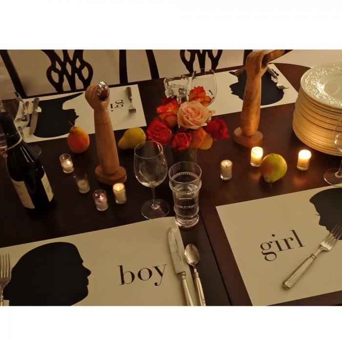 Boy/Girl Party Sitting Placemats Plat du Jour