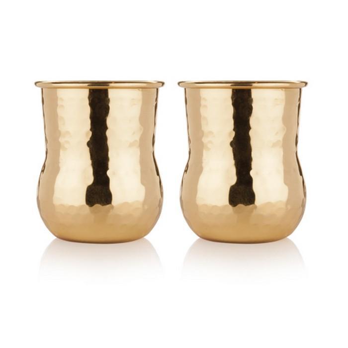 Brass Hammered Shot Glass (Set of 2) Give Simple