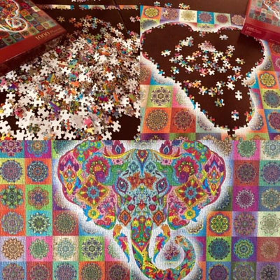 Elephant Mandala Jigsaw Puzzle -1000 pieces Give Simple