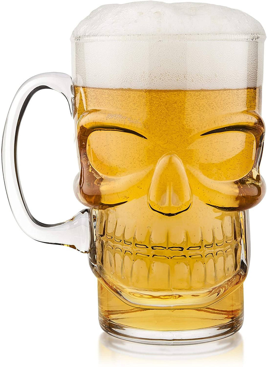 Glass Skull Beer Mug Give Simple 