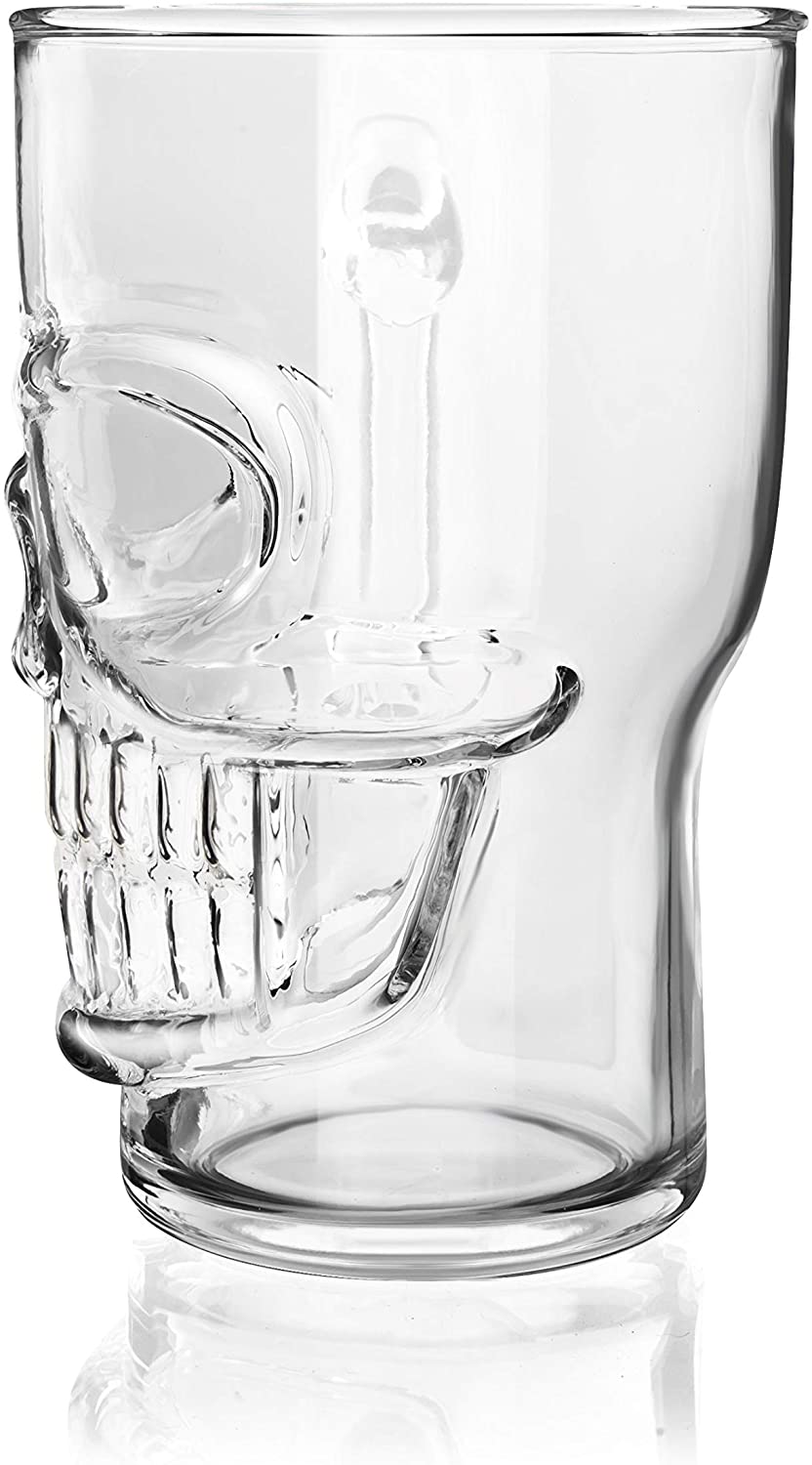 Glass Skull Beer Mug Give Simple